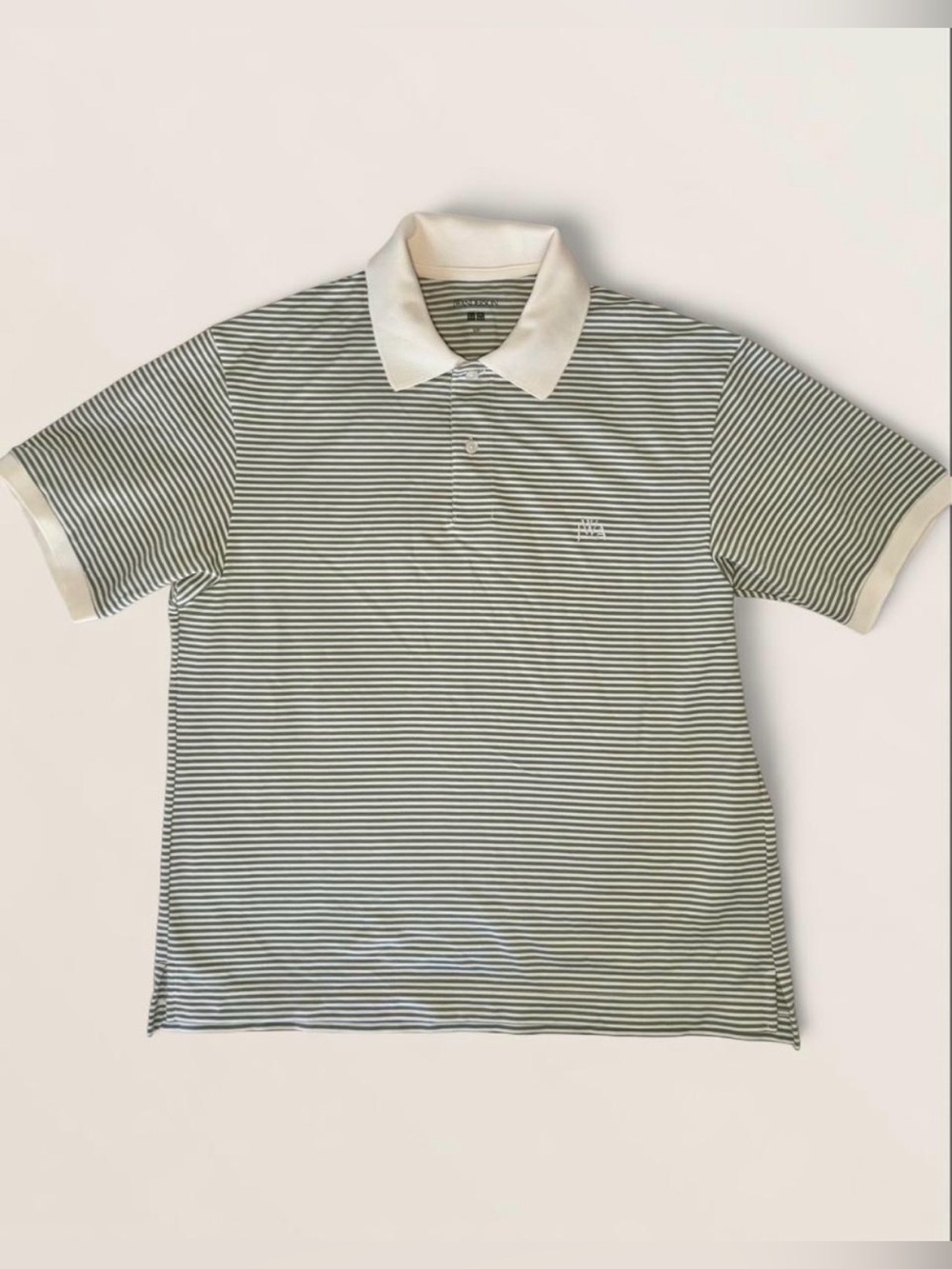 JW Anderson x Uniqlo Unisex Striped Polo Green and White Shirt - Size S